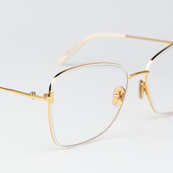 Tom Ford Woman Eyeglasses Gold Crystal Blue Light Block Butterfly FT5906-B 025 - Picture 6 of 10